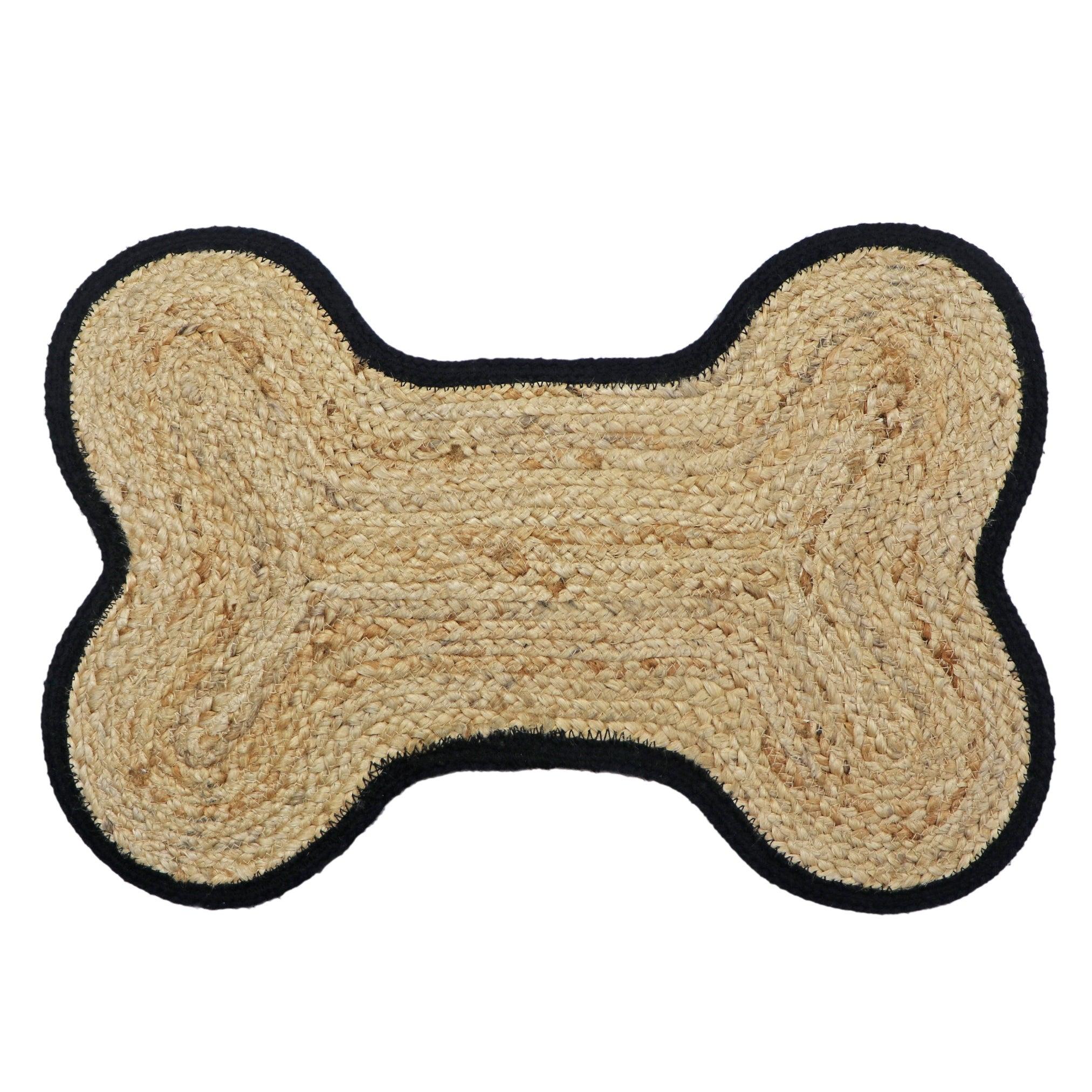 Park Life Designs Loxley Pet Placemat - Bone Shape - Black Edge