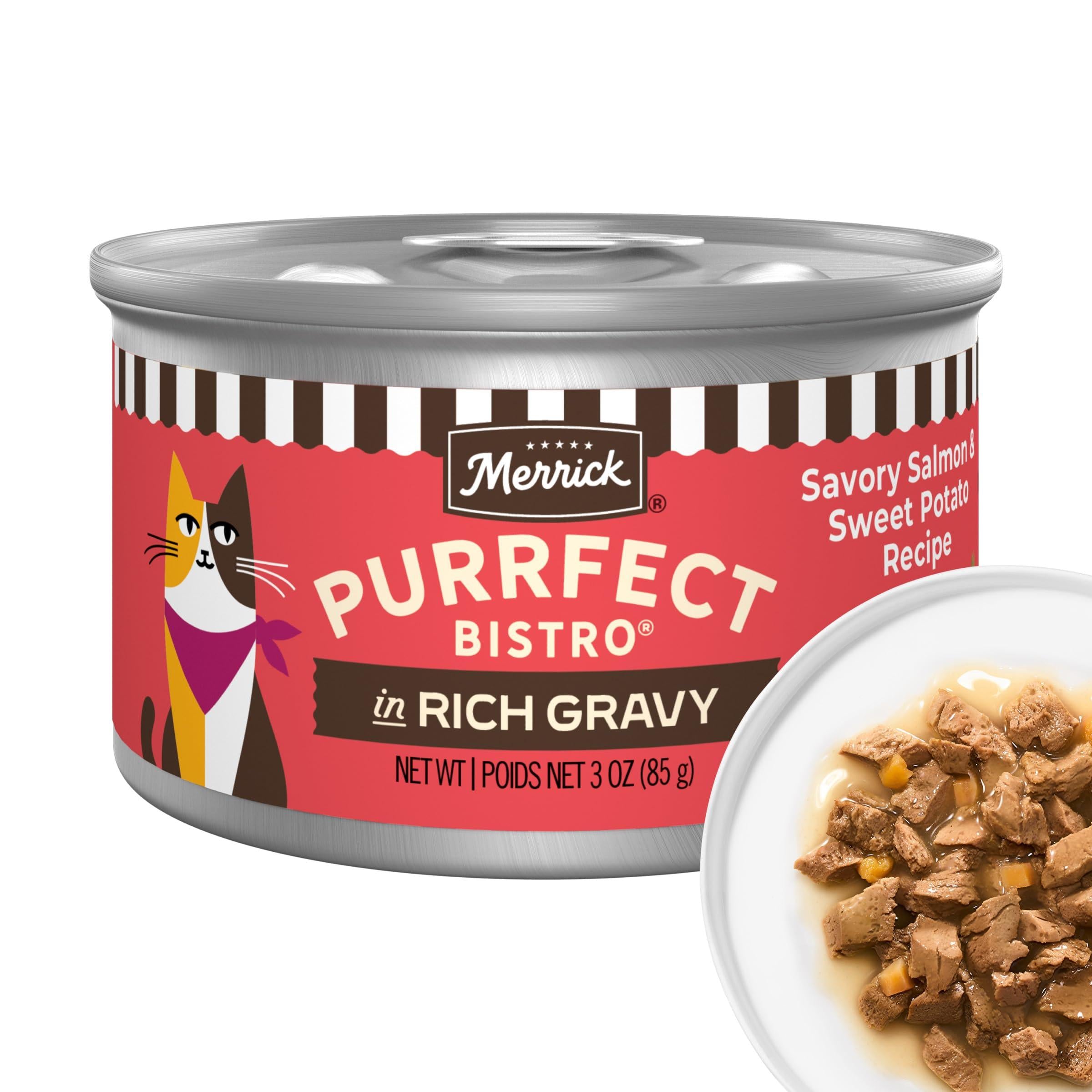 Merrick Cat Purrfect Bistro Salmon & Sweet Potato Cat Can (3oz)
