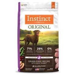 Alimento seco para perros Instinct Adult, sin cereales, original, para conejos, 20 lb