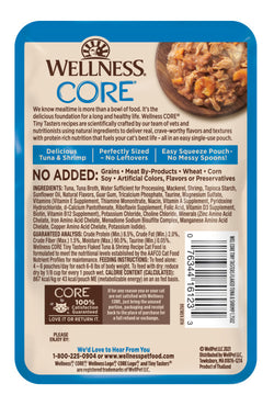 Comida húmeda para gatos Wellness Core Tiny Taster para adultos en copos de atún y camarones, 1,75 oz