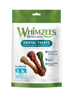 12.7oz Valuebag Whimzees Brushzees pequeñas golosinas dentales diarias para perros 3.4"