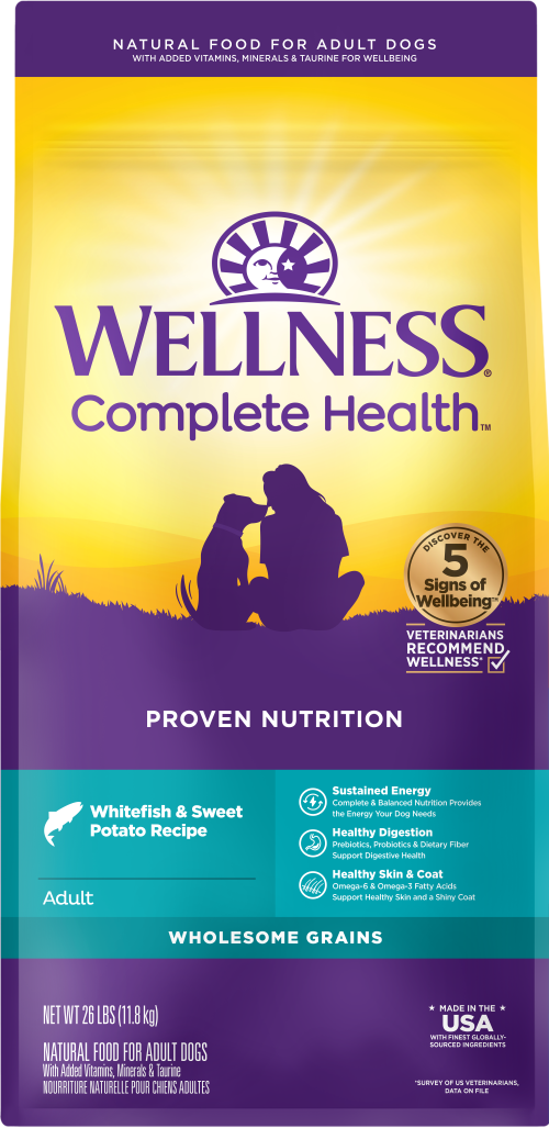 Wellness Complete Health Whitefish & Sweet Potato Dry Dog Food (26lb)