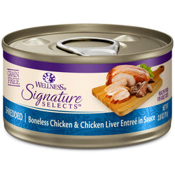 Comida húmeda para gatos Wellness Core Adult Signature Select de 2,8 oz con pollo desmenuzado e hígado de pollo