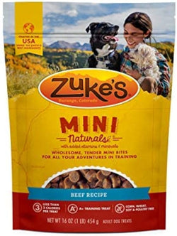 Zuke’s Adult Mini Naturals Beef Dog Treats (6oz)