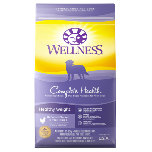 5 lb Wellness Complete Health Alimento para perros con pollo y guisantes para adultos con peso saludable