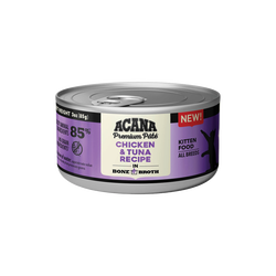 Paté premium sin cereales Acana Kitten de 3 oz, comida para gatos con pollo y atún