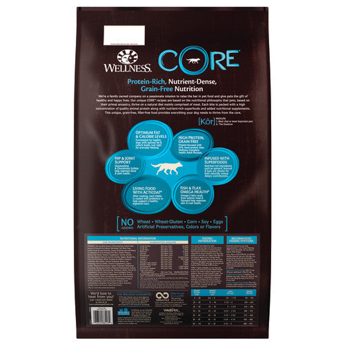 Alimento para perros Wellness Core Adult sin cereales, pescado blanco, arenque y salmón, 4 lb