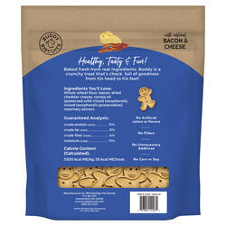 Buddy Biscuits, 3.5 oz de golosinas crujientes para perros con tocino y queso 