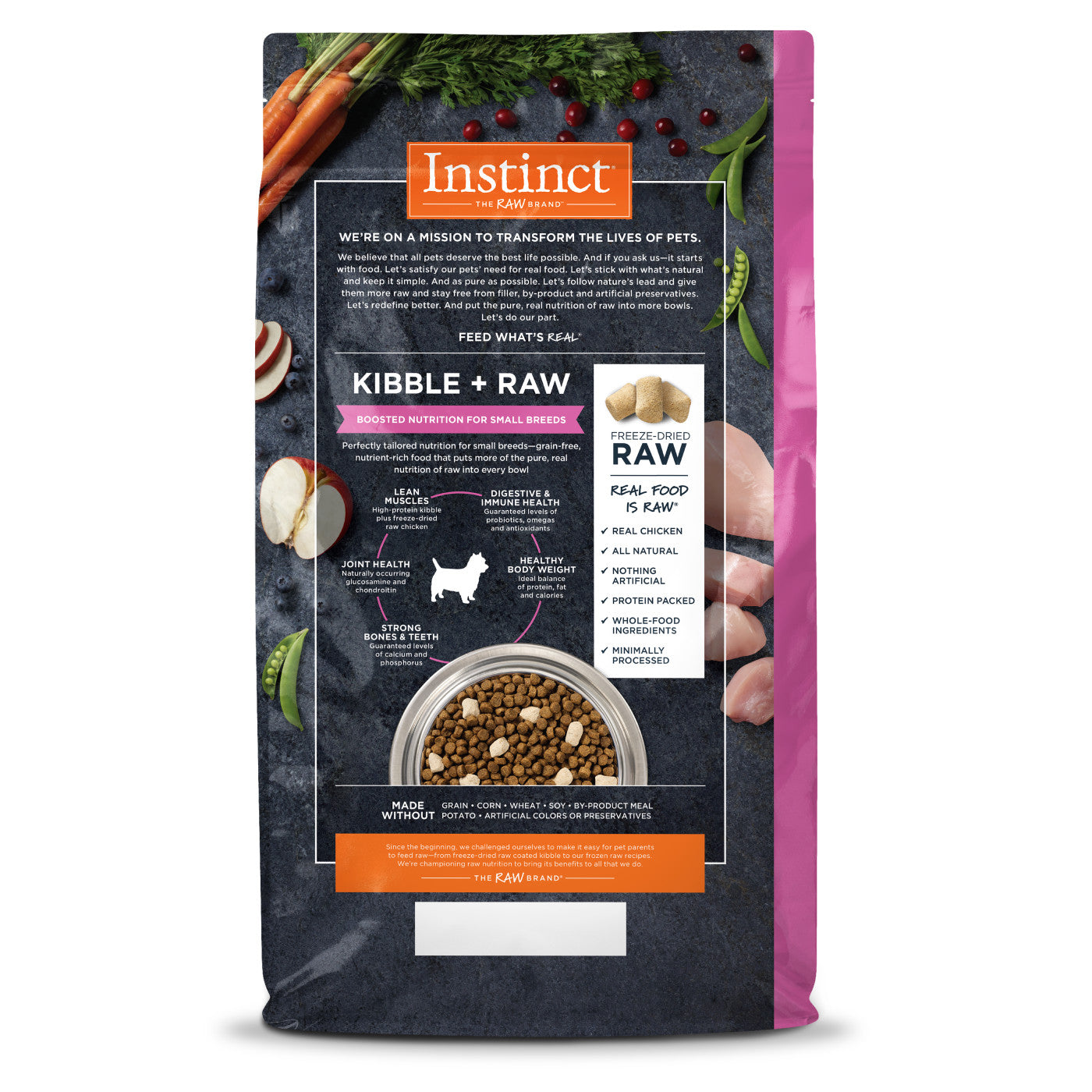 Alimento seco para perros adultos de raza pequeña con pollo Instinct Raw Boost de 4 lb