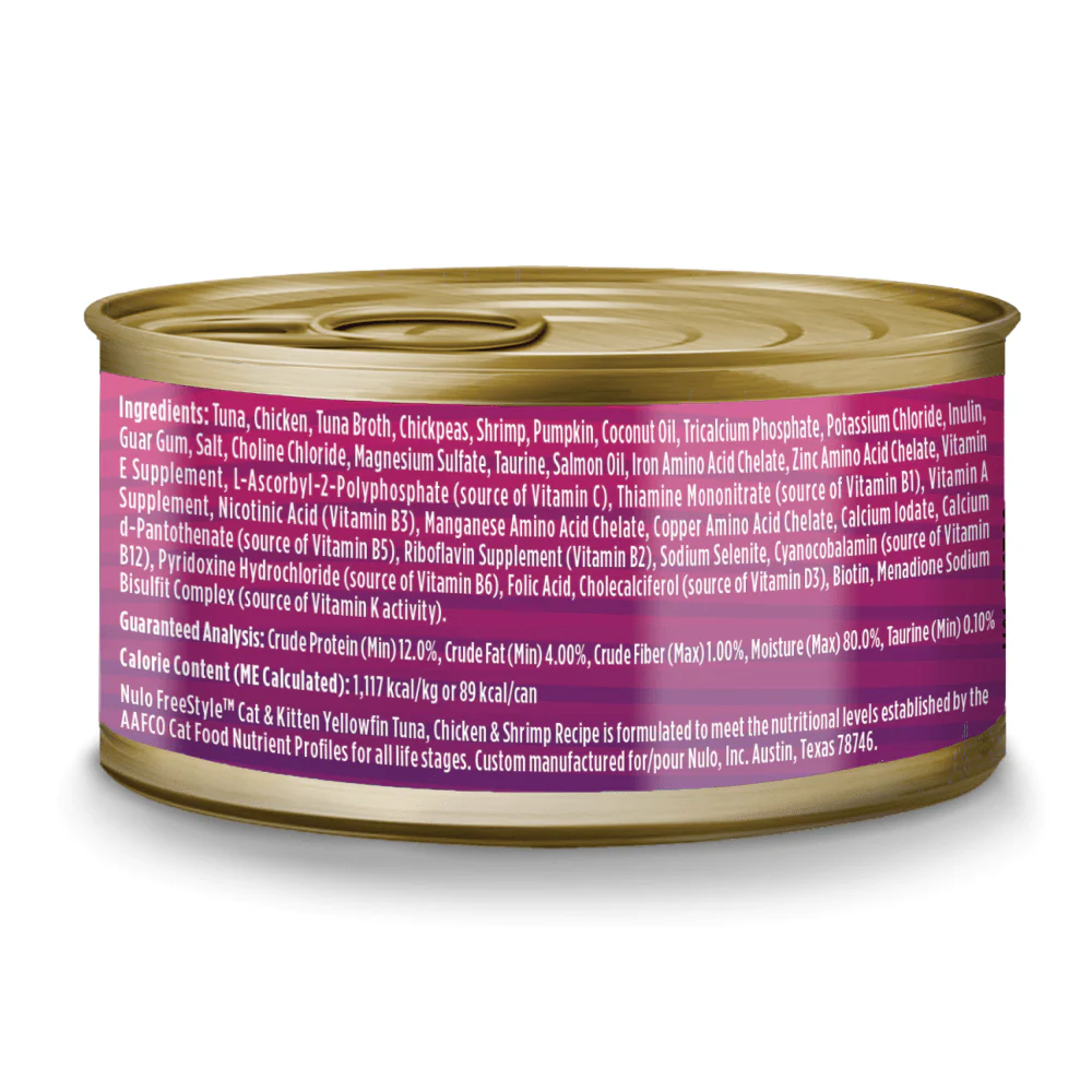 Nulo Adult & Kitten Freestyle Grain Free Yellowfin Tuna and Shrimp Pate (2.8oz)