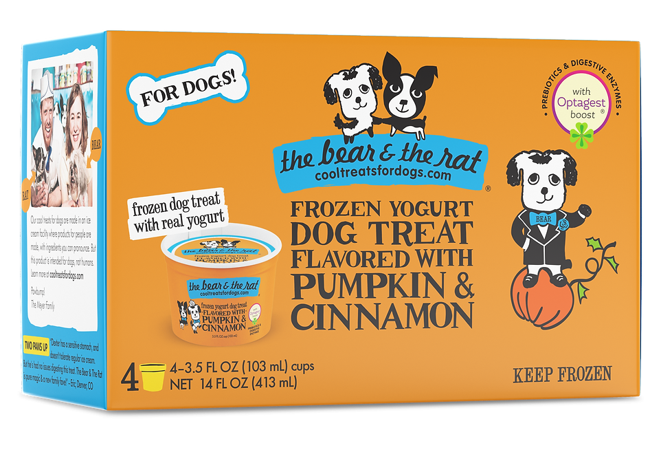 3.5oz 4Pk The Bear and The Rat Pumpkin and Cinnamon Dog Frozen Yogurt