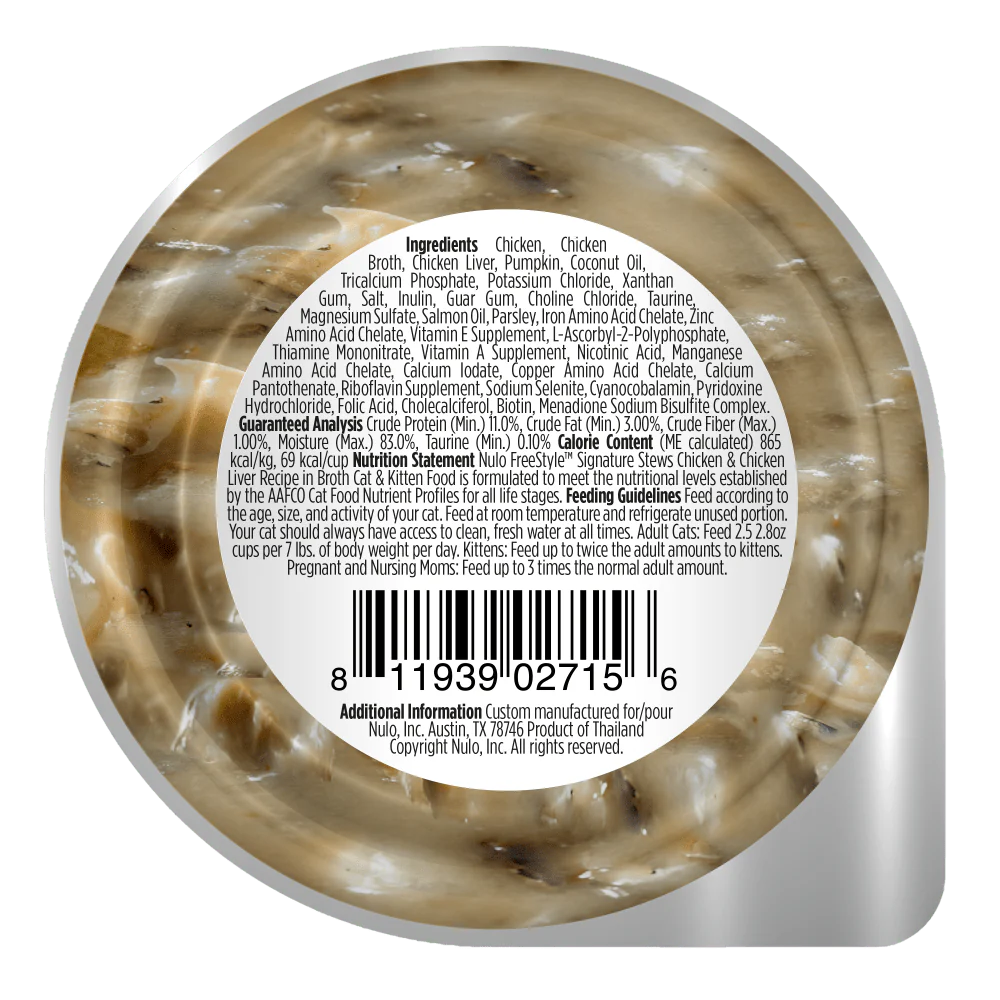 Nulo Adult & Kitten Freestyle Signature Stews Grain Free Chicken and Chicken Liver (2.8oz)