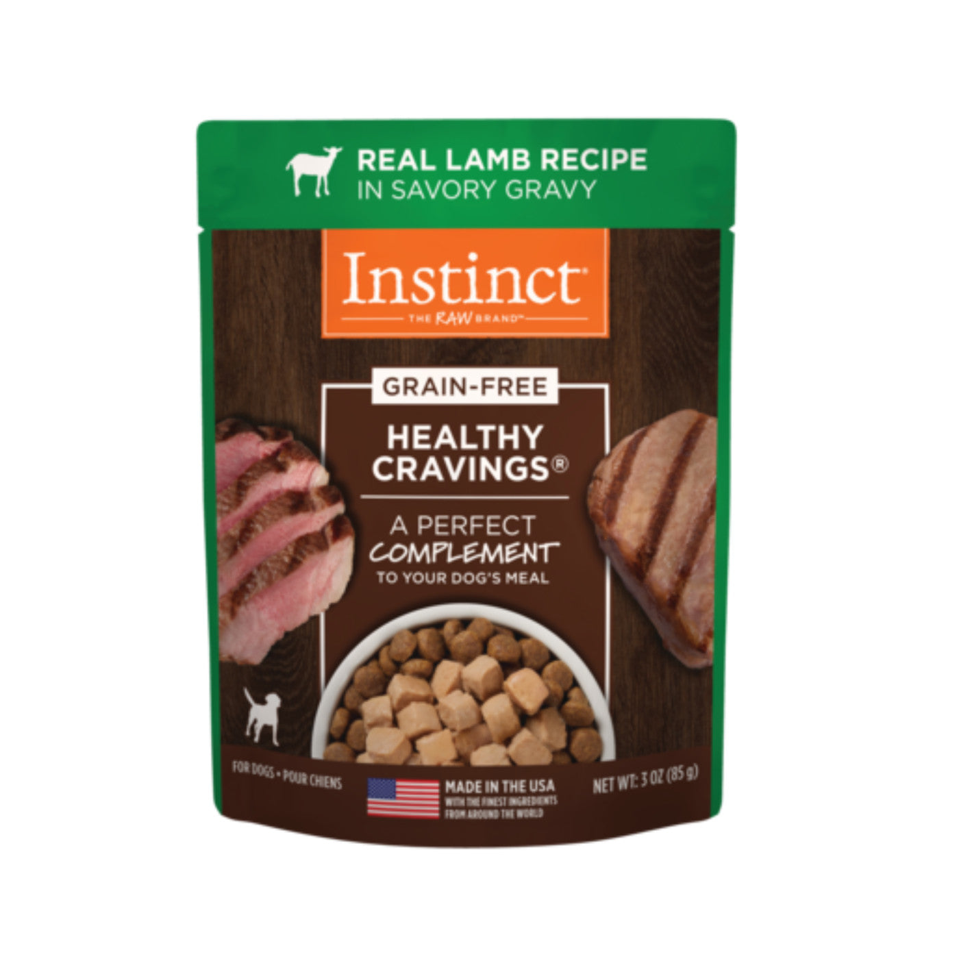 Bolsa de comida para perros de cordero Instinct Healthy Cravings de 3 oz