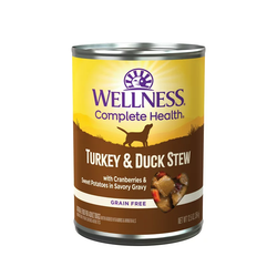 Alimento húmedo para perros Wellness Adult con estofado de pavo y pato, 12,5 oz