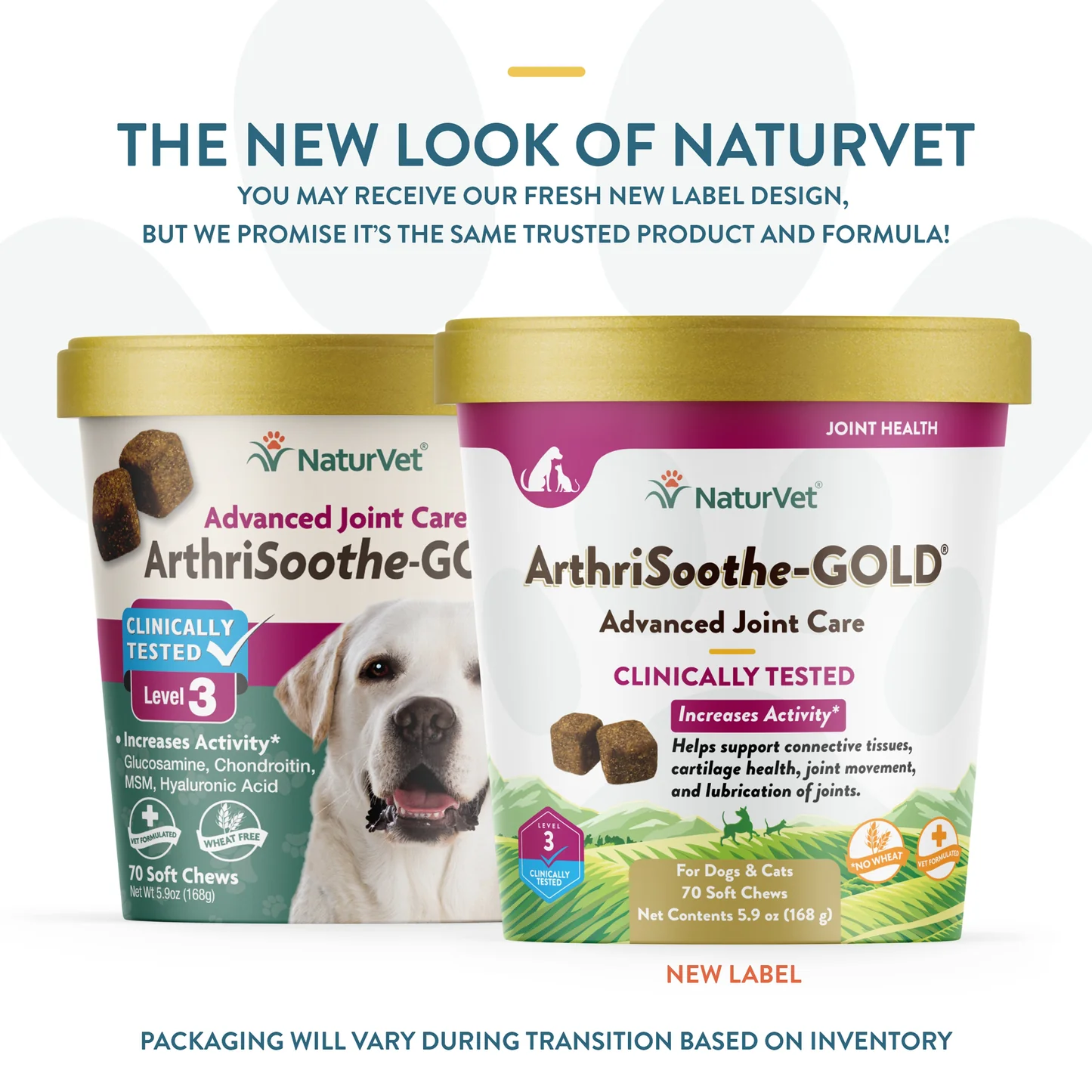 70Ct NaturVet Dog Arthrisoothe Gold Advanced Joint Care