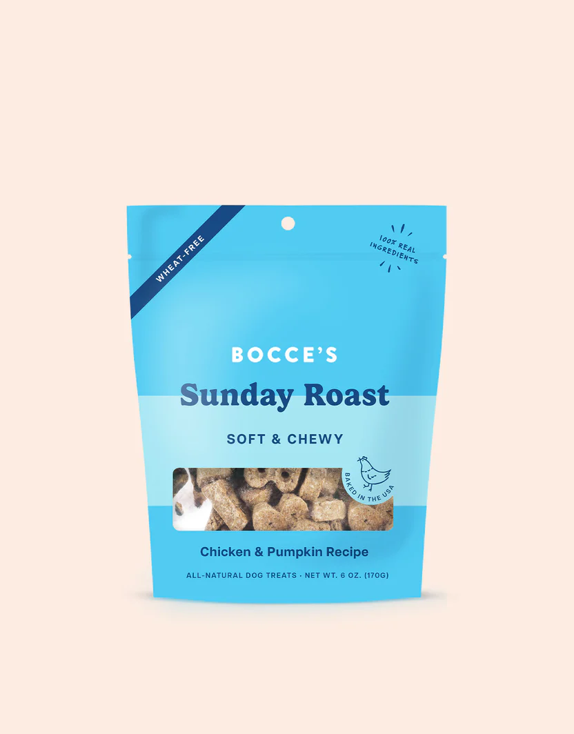 Golosinas para perros asados ​​dominicales suaves y masticables Bocces de 6 oz