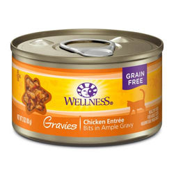 5.5oz Wellness Complete Health Gravies para adultos Entrada de pollo Comida húmeda para gatos