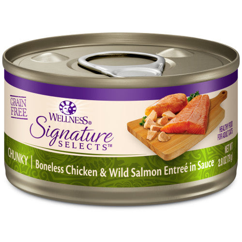 Comida húmeda para gatos Wellness Core Adult Signature Select con trozos de pollo y salmón, 5.3 oz