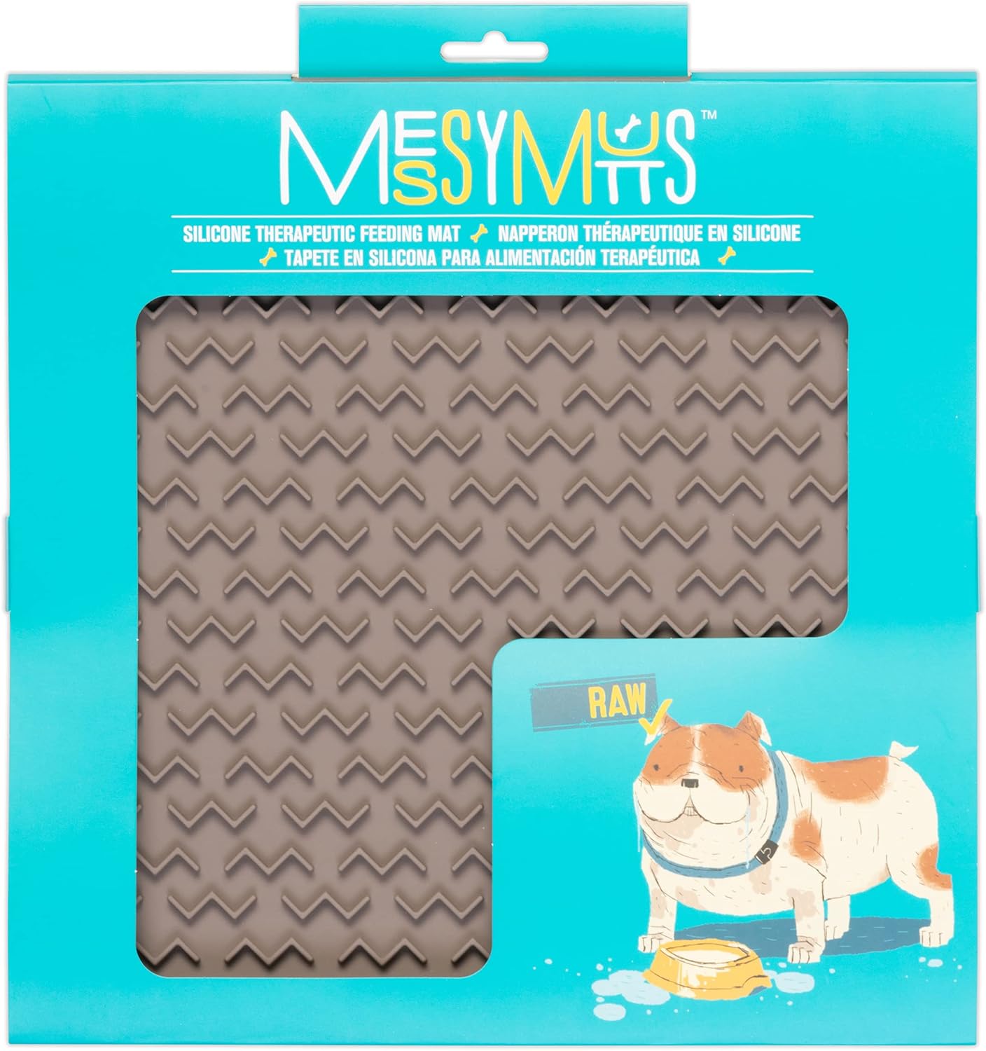Messy Mutt Lick Mat Silicone Warm Grey Large