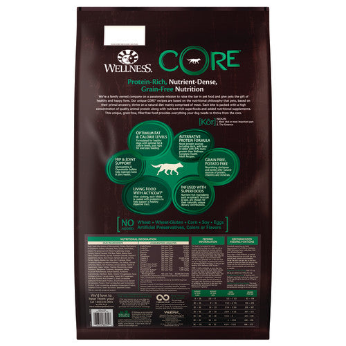 Alimento para perros adultos de pato, pavo, jabalí y conejo de caza silvestre Wellness Core de 4 lb