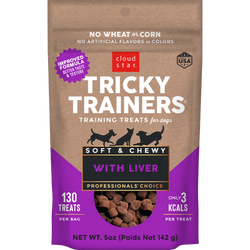 Golosinas para perros de hígado suaves y masticables Tricky Trainers de 5 oz