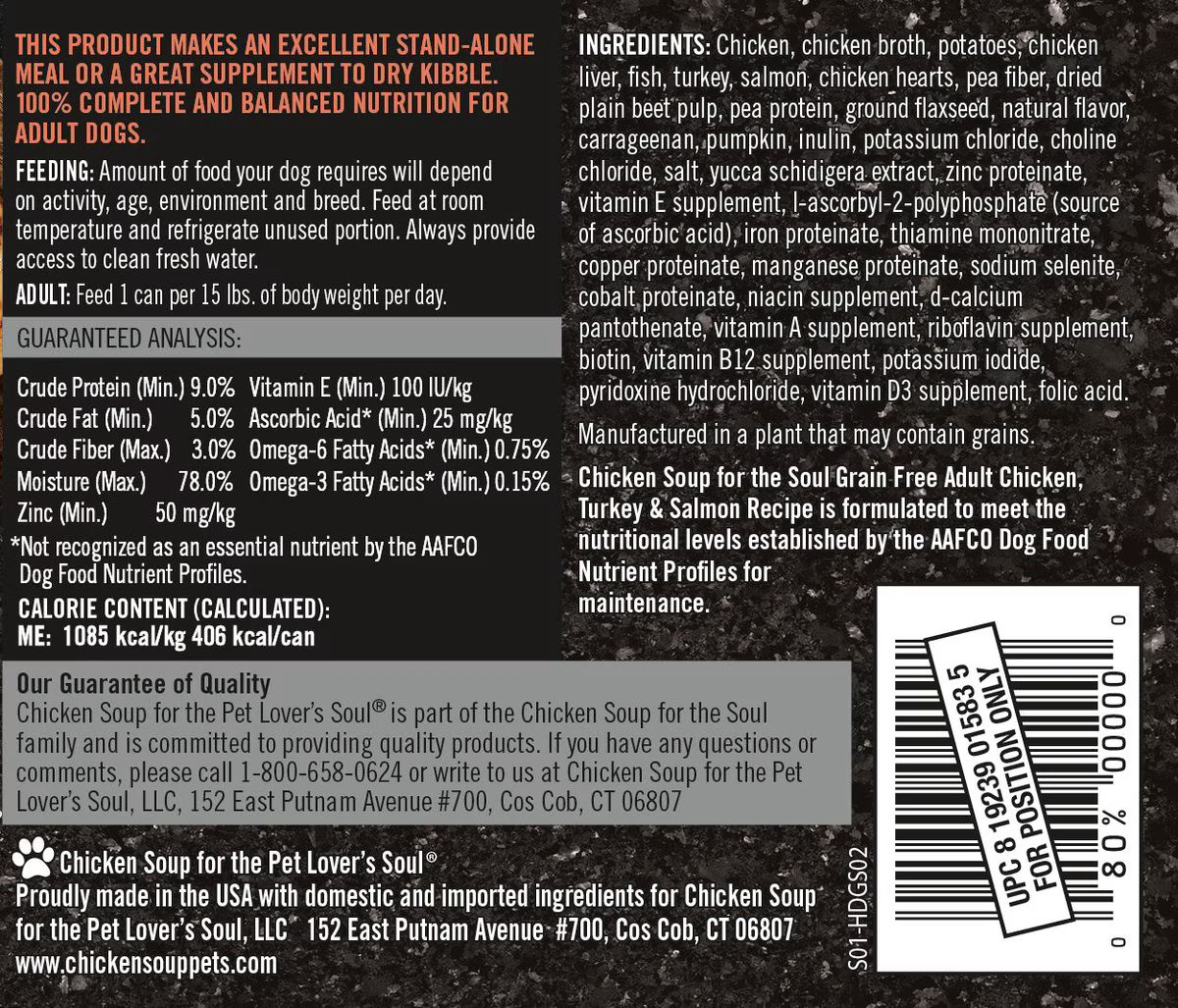 Chicken Soup for the Soul GF Chicken, Turkey and Salmon dog (12.5oz)