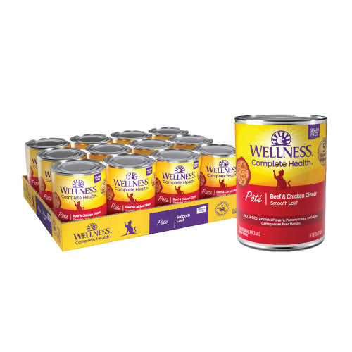 Comida húmeda para gatos con paté de pollo y carne para adultos Wellness Complete Health de 3 oz