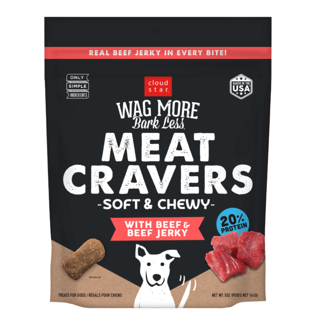 Golosinas para perros con carne de res Wagmore Chewy Cravers de 5 oz