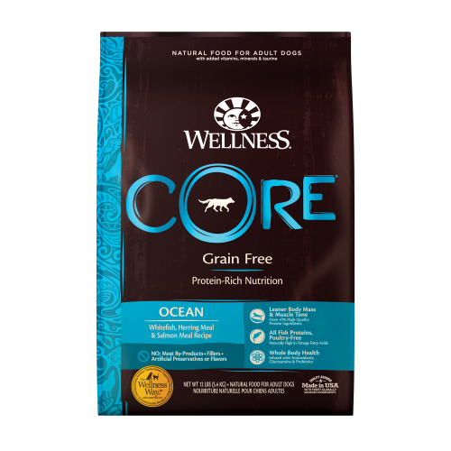 4 磅 Wellness Core 成年犬无谷物海洋白鱼、鲱鱼和鲑鱼狗粮