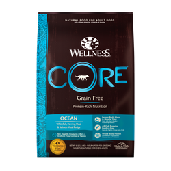 Alimento para perros Wellness Core Adult sin cereales, pescado blanco, arenque y salmón, 4 lb