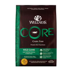 Alimento para perros adultos de pato, pavo, jabalí y conejo de caza silvestre Wellness Core de 4 lb