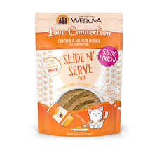 2.8oz Weruva Adult Slide Love Connection Comida para gatos con paté de pollo y salmón