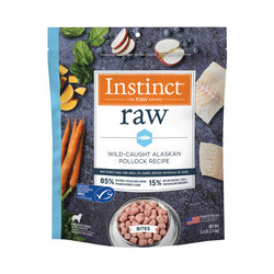 3lb Instinct Longevity Adult Frozen Raw Bites 85% Receta de abadejo de Alaska Comida congelada para perros