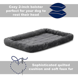 Midwest QuietTime Sheepskin Pet Bed Gray 18x17x12