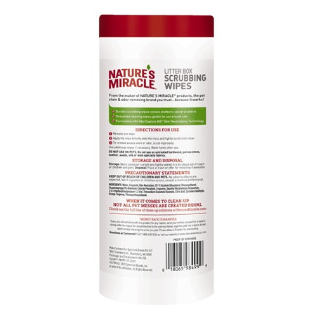 Nature's Miracle Just For Cats Litter Box Wipes (30Ct)