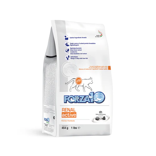 1 libra de alimento activo renal para gatos FORZA10 de anchoa para adultos