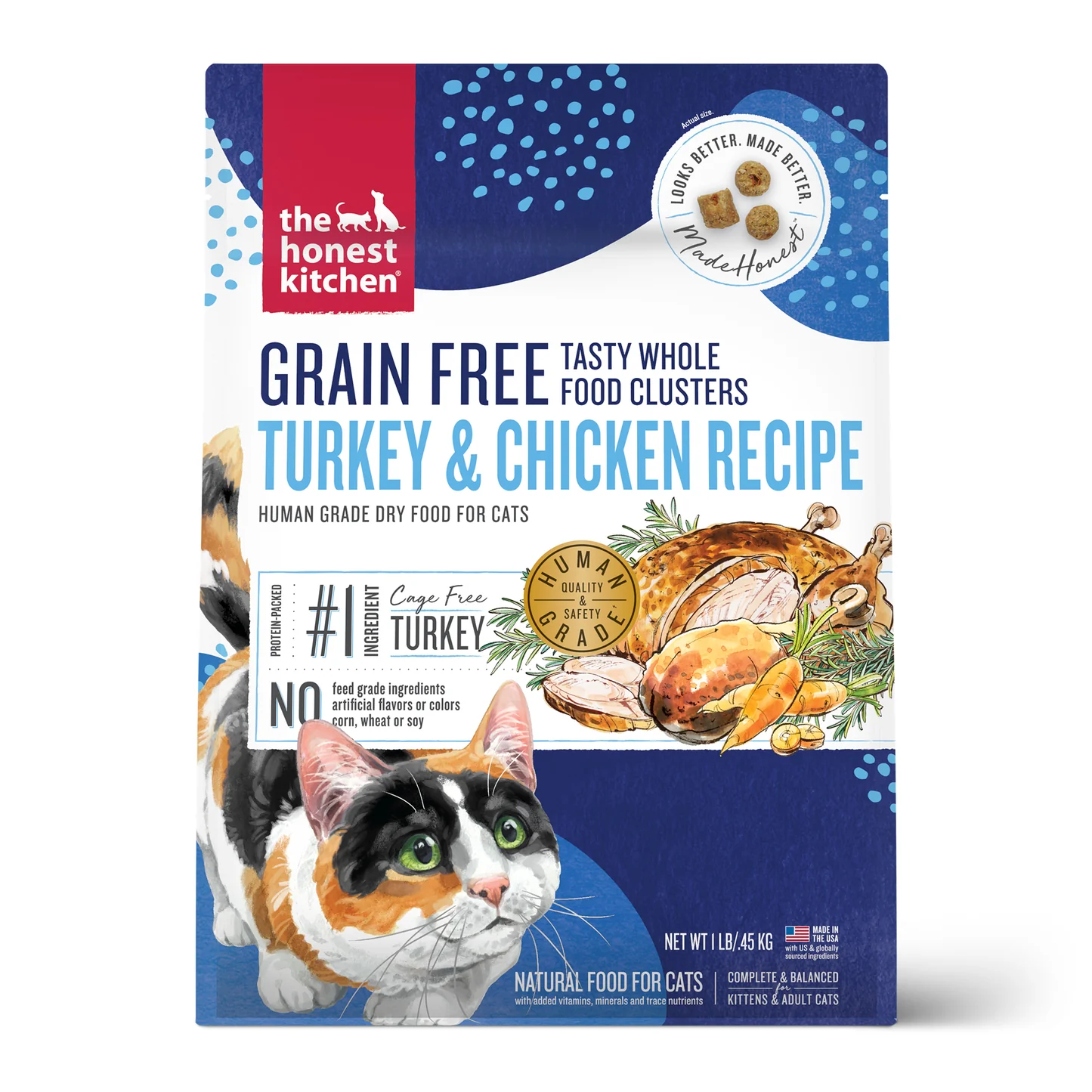 Honest Kitchen Grain Free Clusters Turkey Dry Cat Food (1lb)