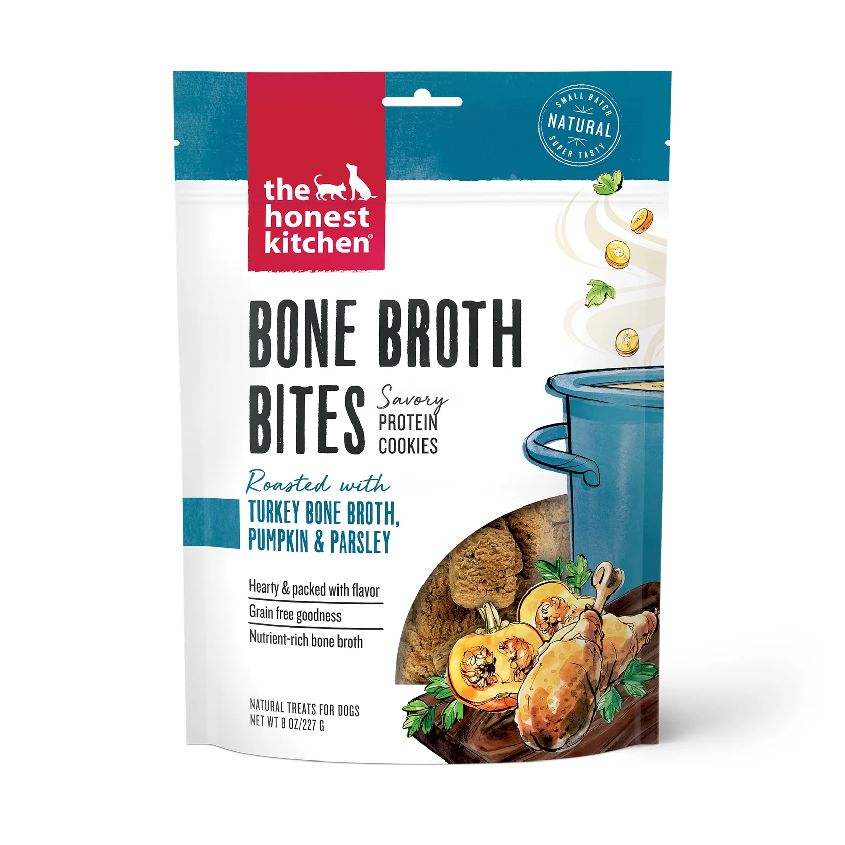 Honest Kitchen Bone Broth Bites Turkey and Pumpkin Dog Treats (8oz)