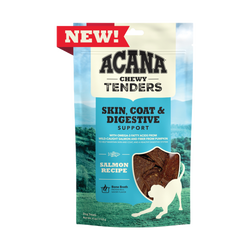 Golosinas masticables digestivas y para la piel, el pelaje y el pelaje sin granos Acana de 4 oz para perros con salmón