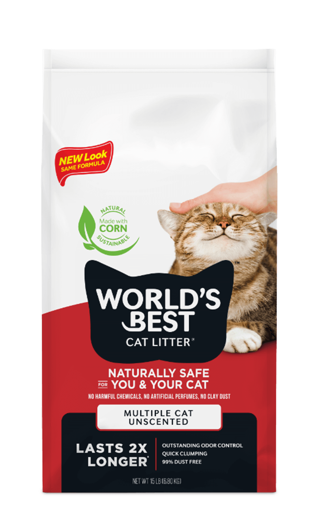 La mejor arena para gatos sin perfume para múltiples gatos del mundo de 15 lb