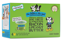 Yogurt helado para perros The Bear and The Rat con tocino y mantequilla de maní, paquete de 4 unidades de 3.5 oz 