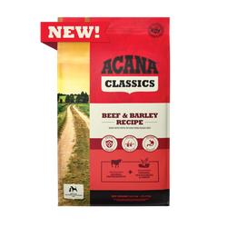 Acana Adult Classics Beef and Barely Dog Food (4lb)