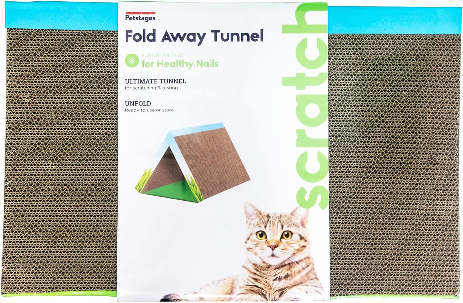 Catstages Fold Away Tunnel and Corrugated Cat Scratcher