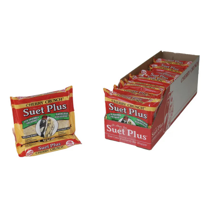 Pasteles de sebo para pájaros con mezcla crujiente de cerezas St Albans de 11 oz