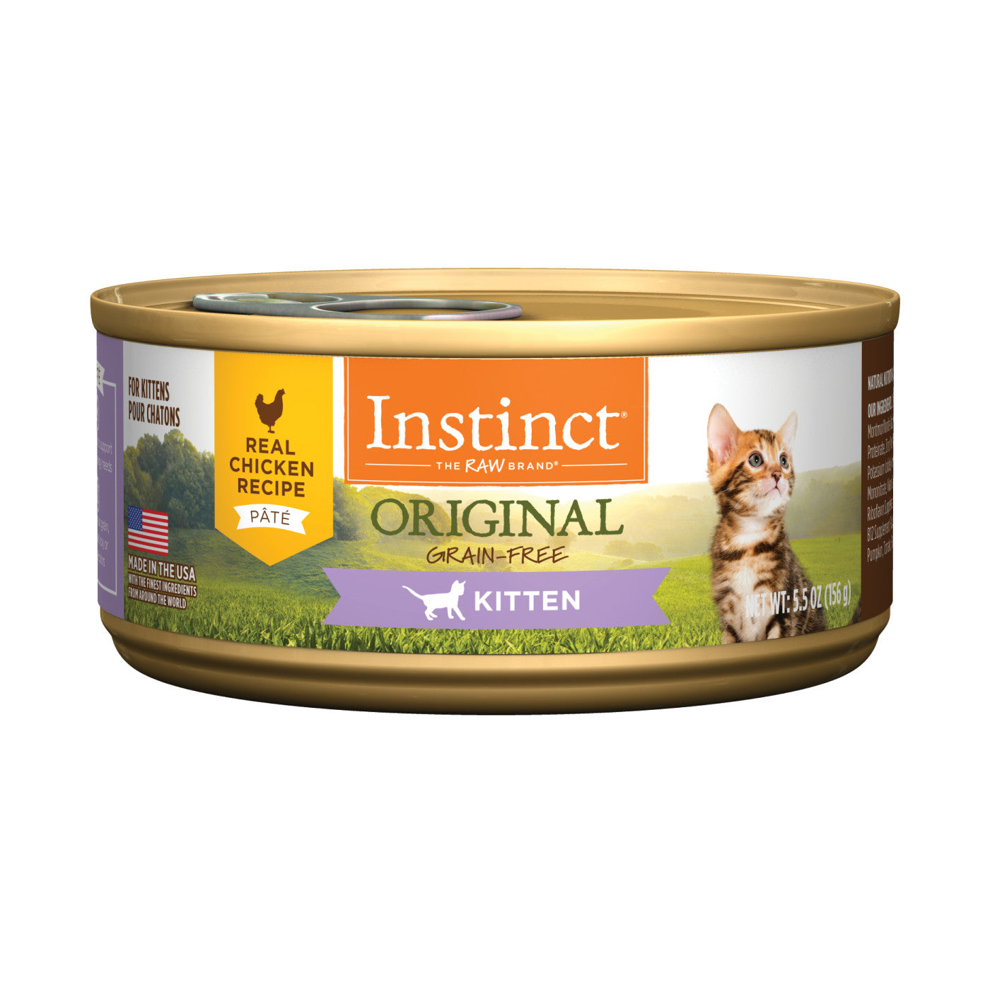 Alimento húmedo para gatos Instinct Original Kitten, sin cereales, con pollo, 5,5 lb