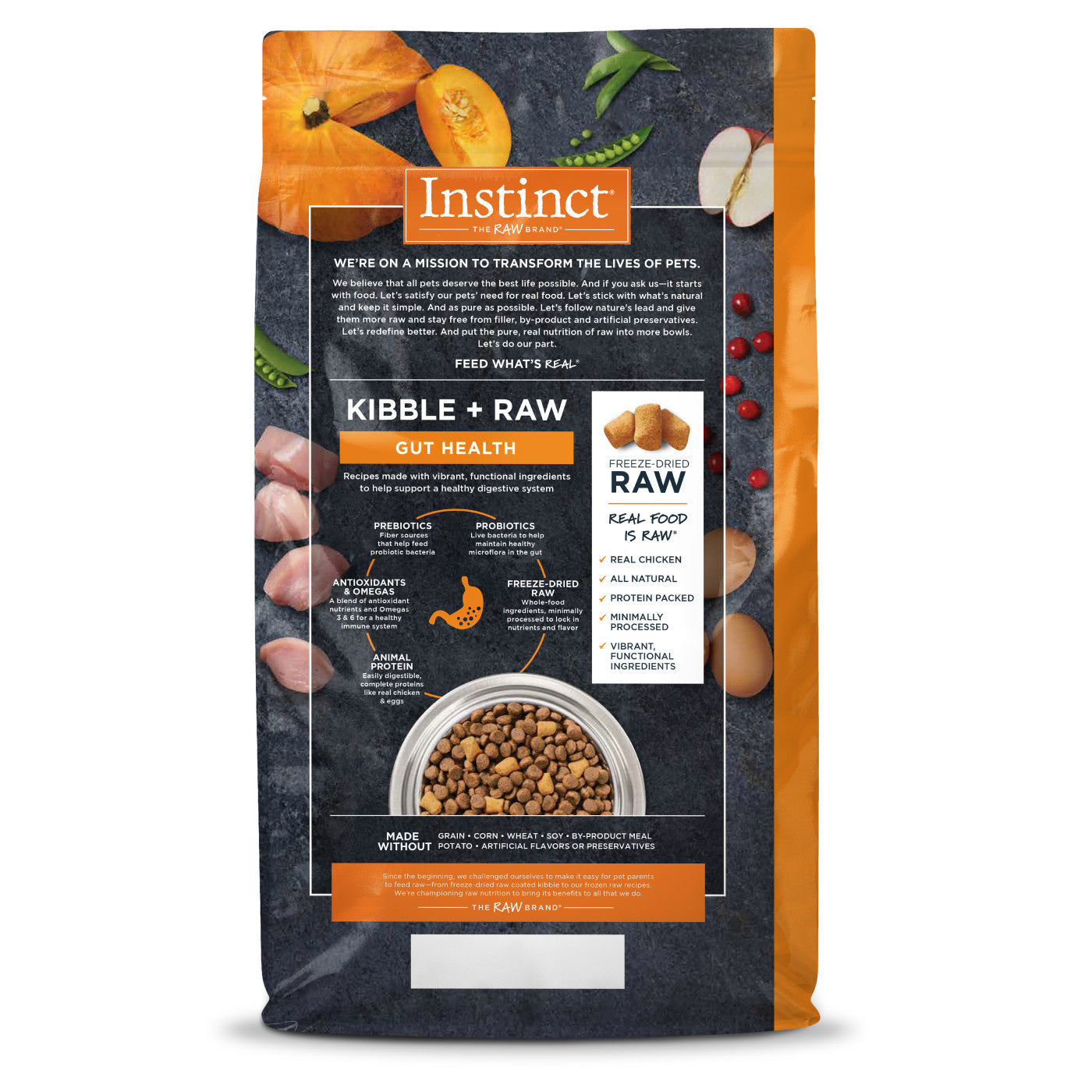 Alimento seco para perros Instinct Raw Boost Adult Instinct Health, sin cereales, de 18 lb