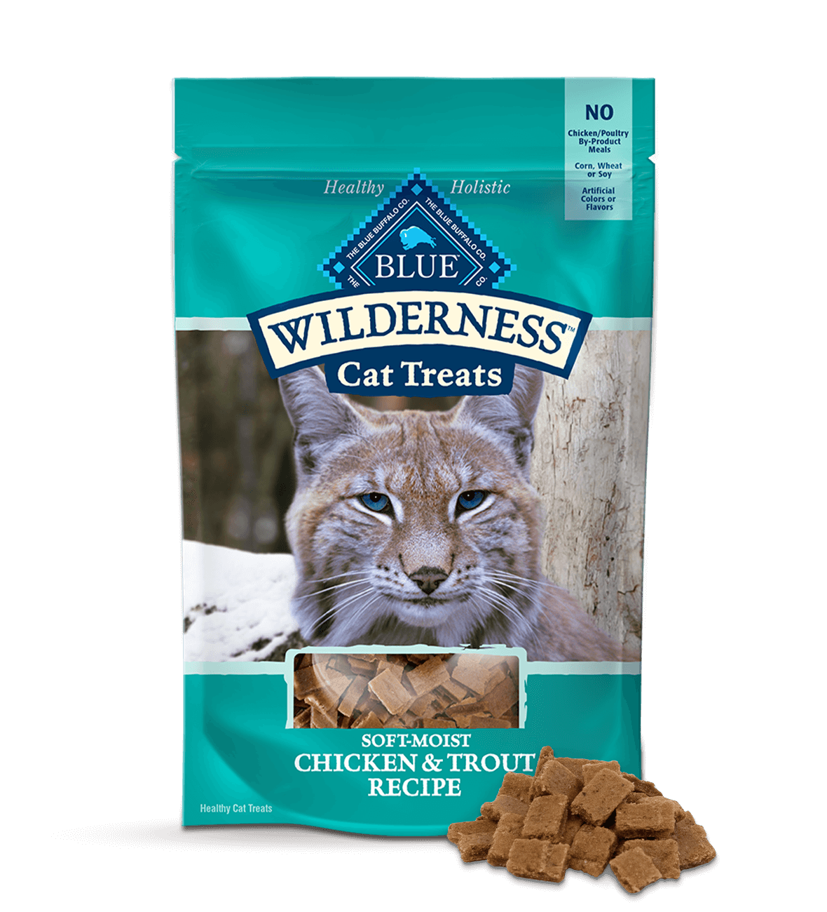 Golosinas suaves y húmedas para gatos Blue Buffalo Blue Wilderness de 2 oz Golosinas de pollo y salmón