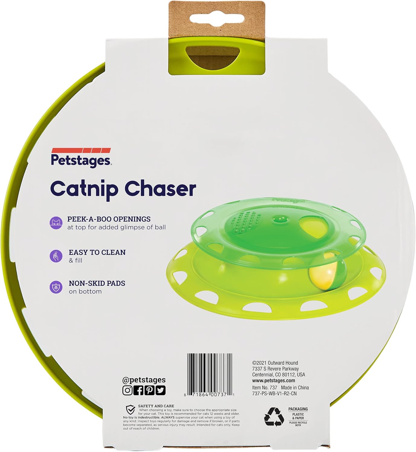 Catstages Catnip Chaser Green Cat Toy