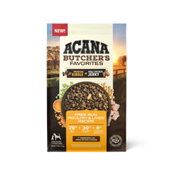 Acana Adult Grain Free Butcher's Favourites, alimento para perros con hígado y aves de corral, 4 lb