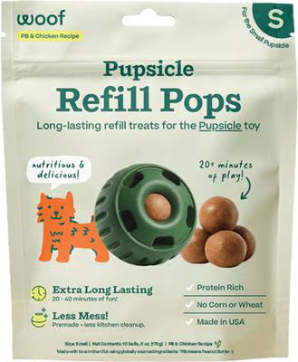 Woof Dog Chicken & Peanut Butter Pupsicle Pops, Small 10pk (6oz)